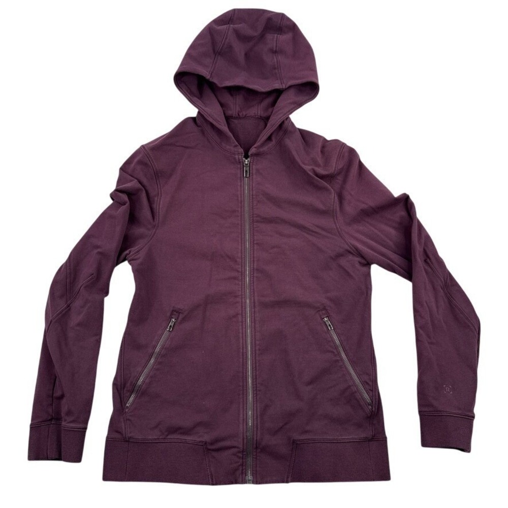 Lululemon Hoodie Mens Small Burgandy Cross Cut Full Zip Athletic Gym Training